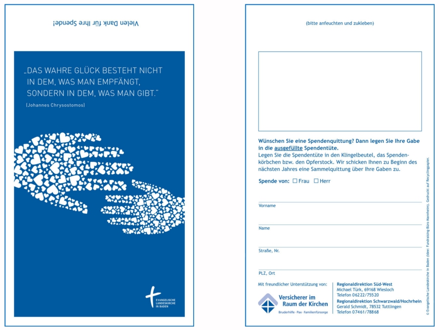 © Evang. Landeskirche in Baden Spendentüten